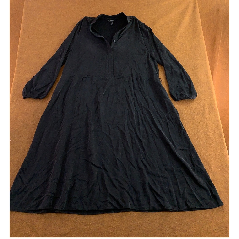 Ulla Popken Womens 20/22 Black Cupro Viscose Luxury Selection Midi Dress New